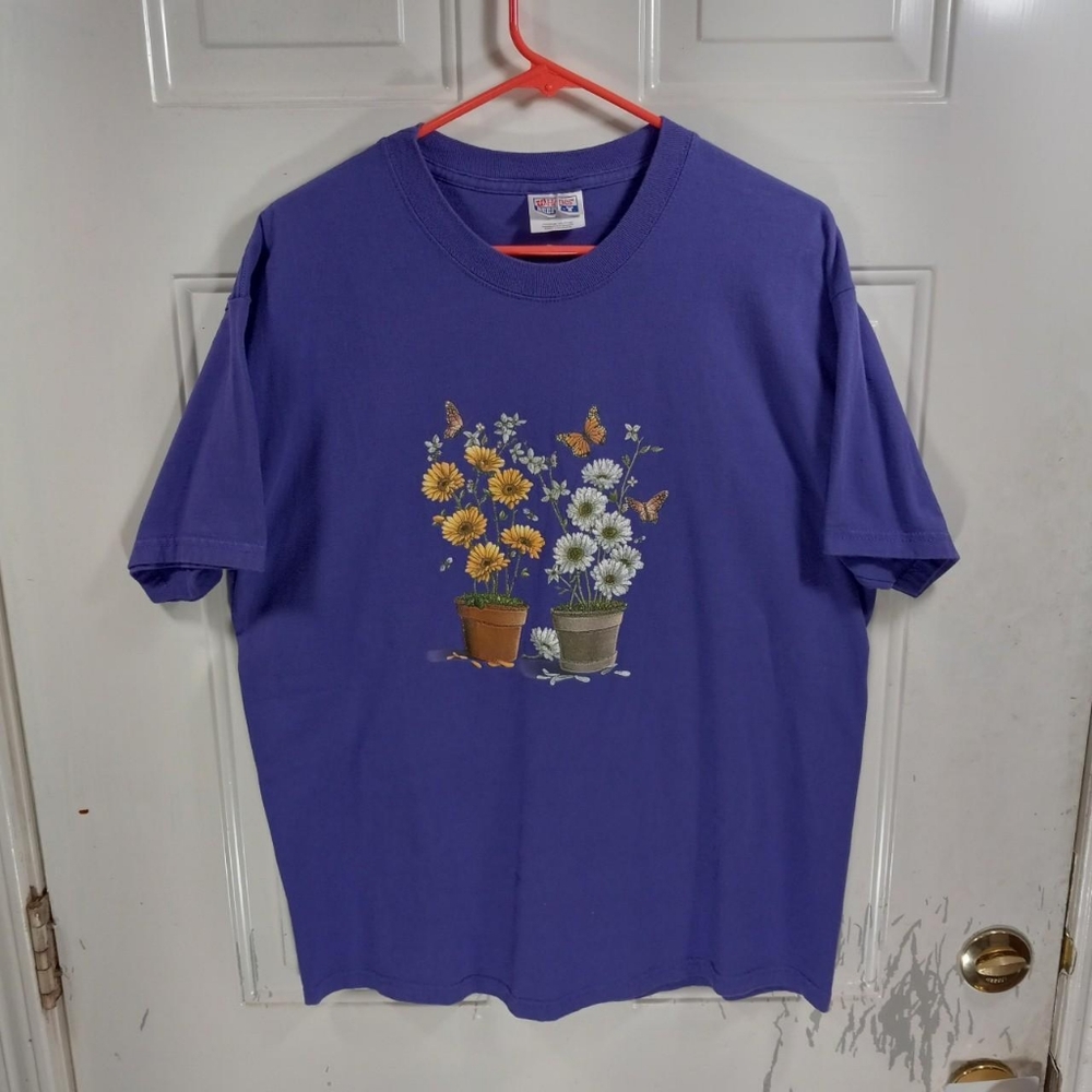 Flowers vintage art tee shirt